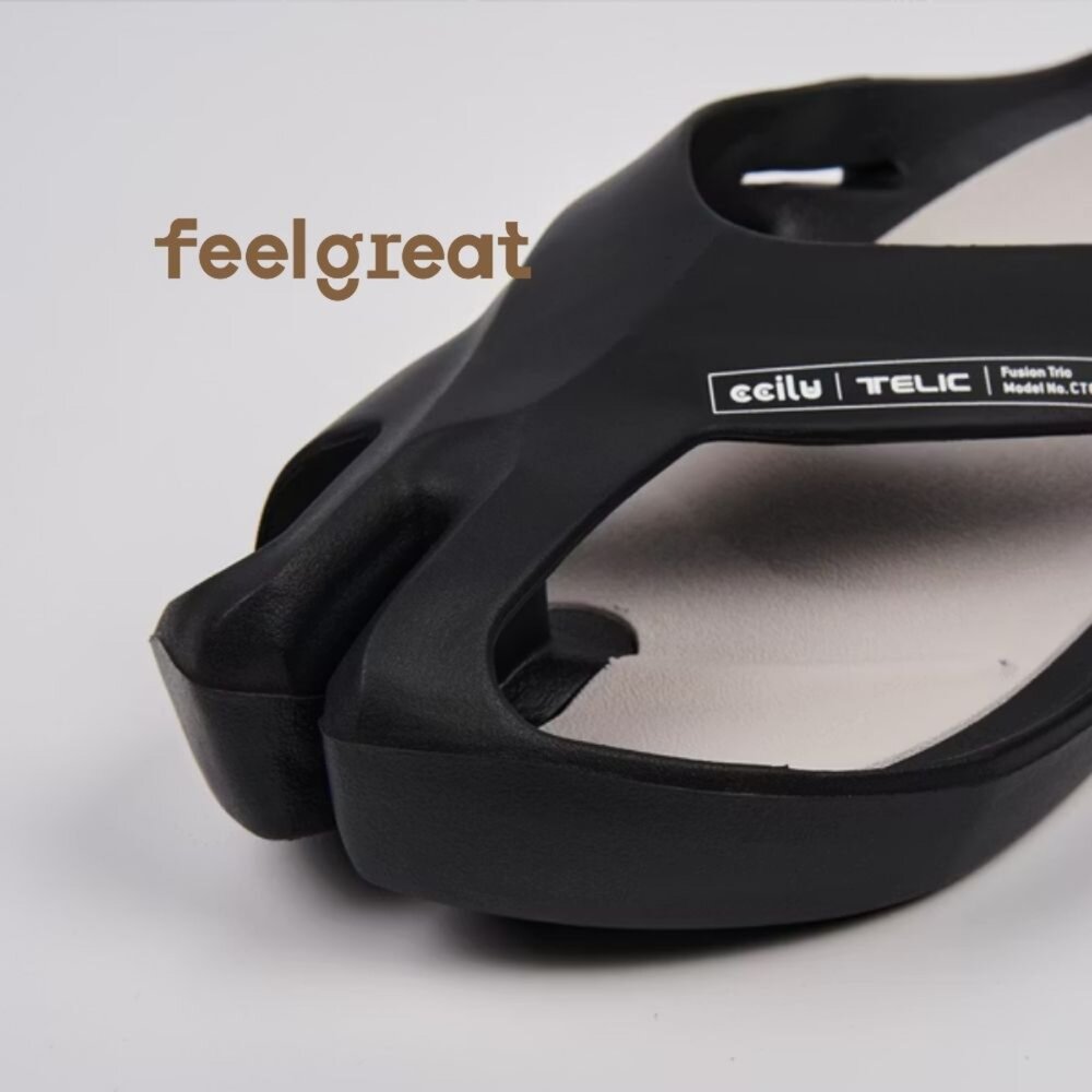 【Telic】SiliComfy® 3in1桑足鞋-質黑(全尺碼)足底按摩健康拖鞋-圖片-2