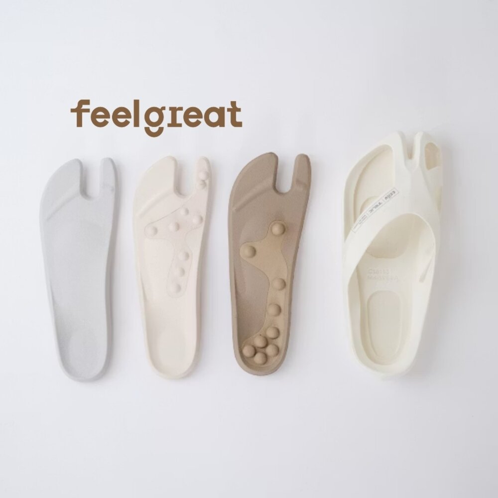 【Telic】SiliComfy® 3in1桑足鞋-霜白(全尺碼)足底按摩健康拖鞋-圖片-3