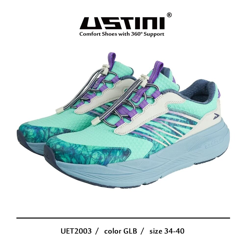 UET2003GLB-我挺你健康鞋-扣扣極地鞋（女版）UET2003GLB-水星藍-太極底X免綁鞋帶=輕量運動鞋