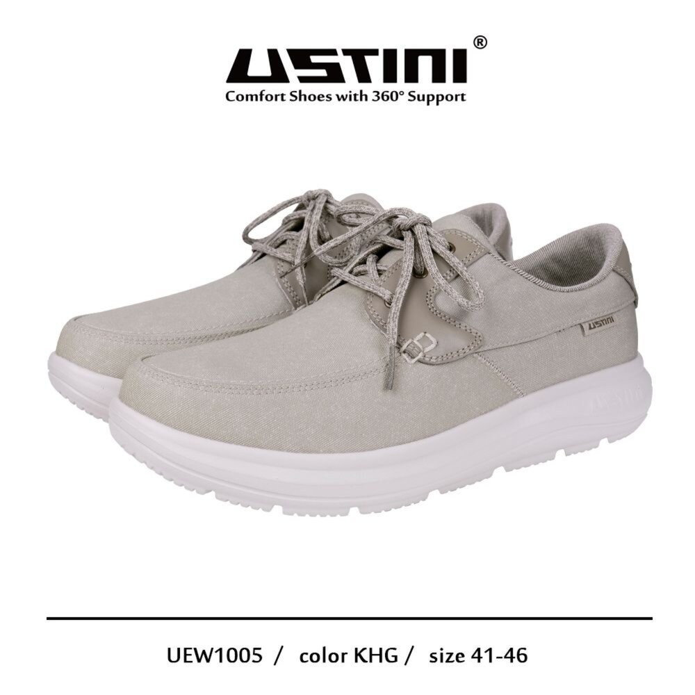 UEW1005KHG-我挺你健康鞋  水土服氣 - 綁帶布鞋 - 木質卡(男款 )UEW1005KHG休閒鞋