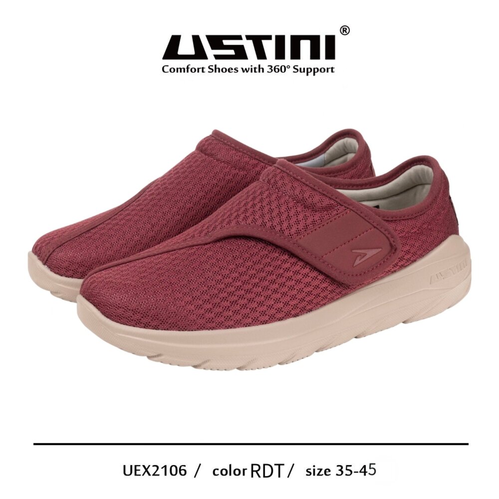 UEX1106RDT-我挺你健康鞋  綿綿接地鞋(男版)UEX1106RDT棗紅色 ＝排靜電X大開口Ｘ免綁鞋帶