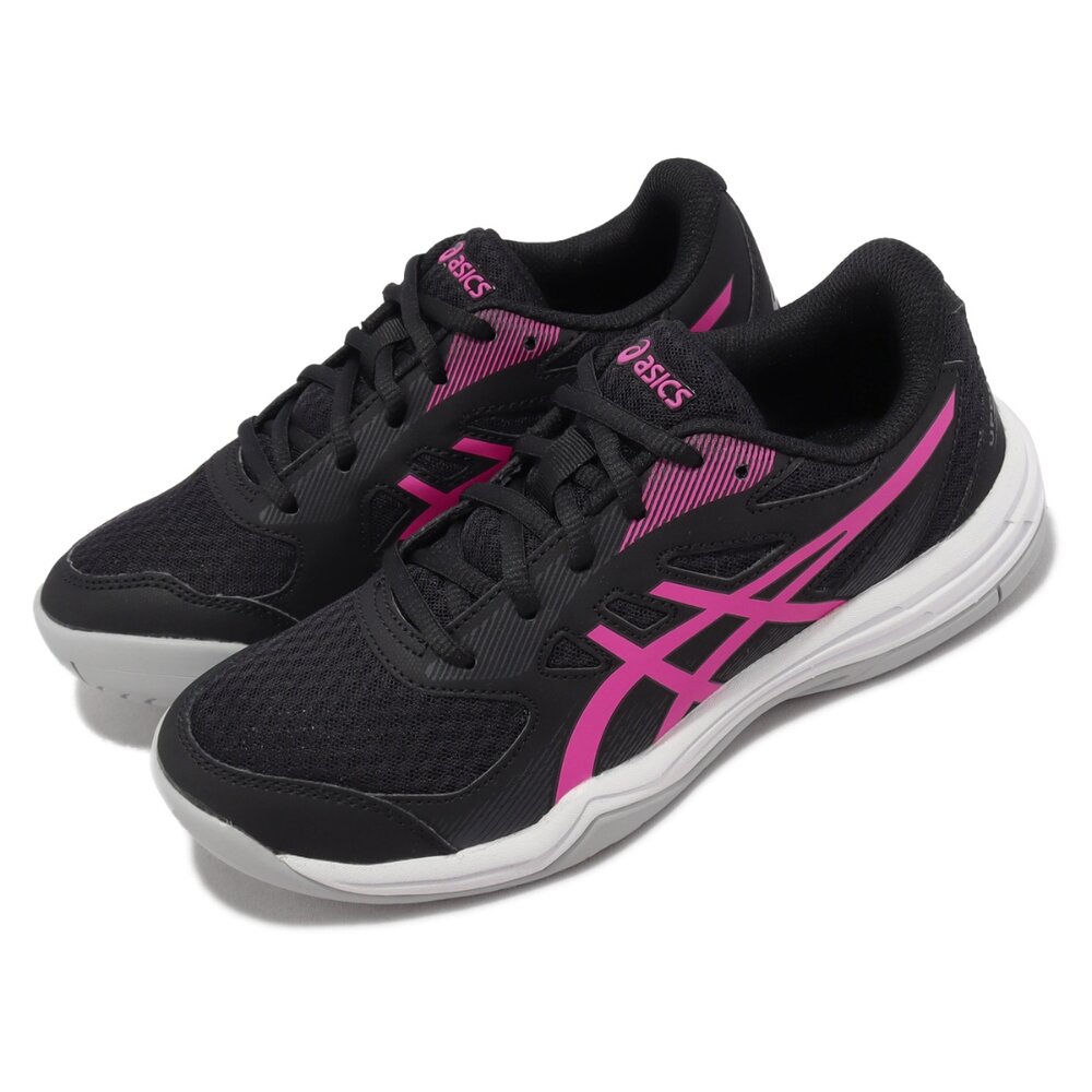 1074A039-002-ASICS 排球鞋 Upcourt 5 GS 大童 女鞋 黑 粉紅 室內運動 1074A039-002