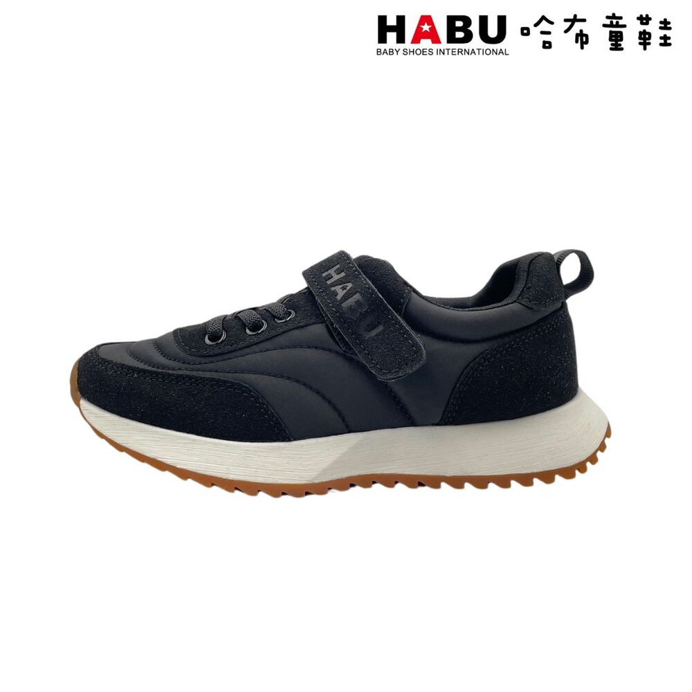 HABU哈布童鞋 尼龍麂皮 復古休閒鞋(黑) 1088-BK-圖片-1