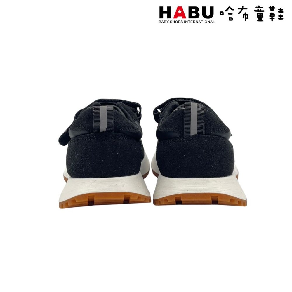 HABU哈布童鞋 尼龍麂皮 復古休閒鞋(黑) 1088-BK-圖片-2