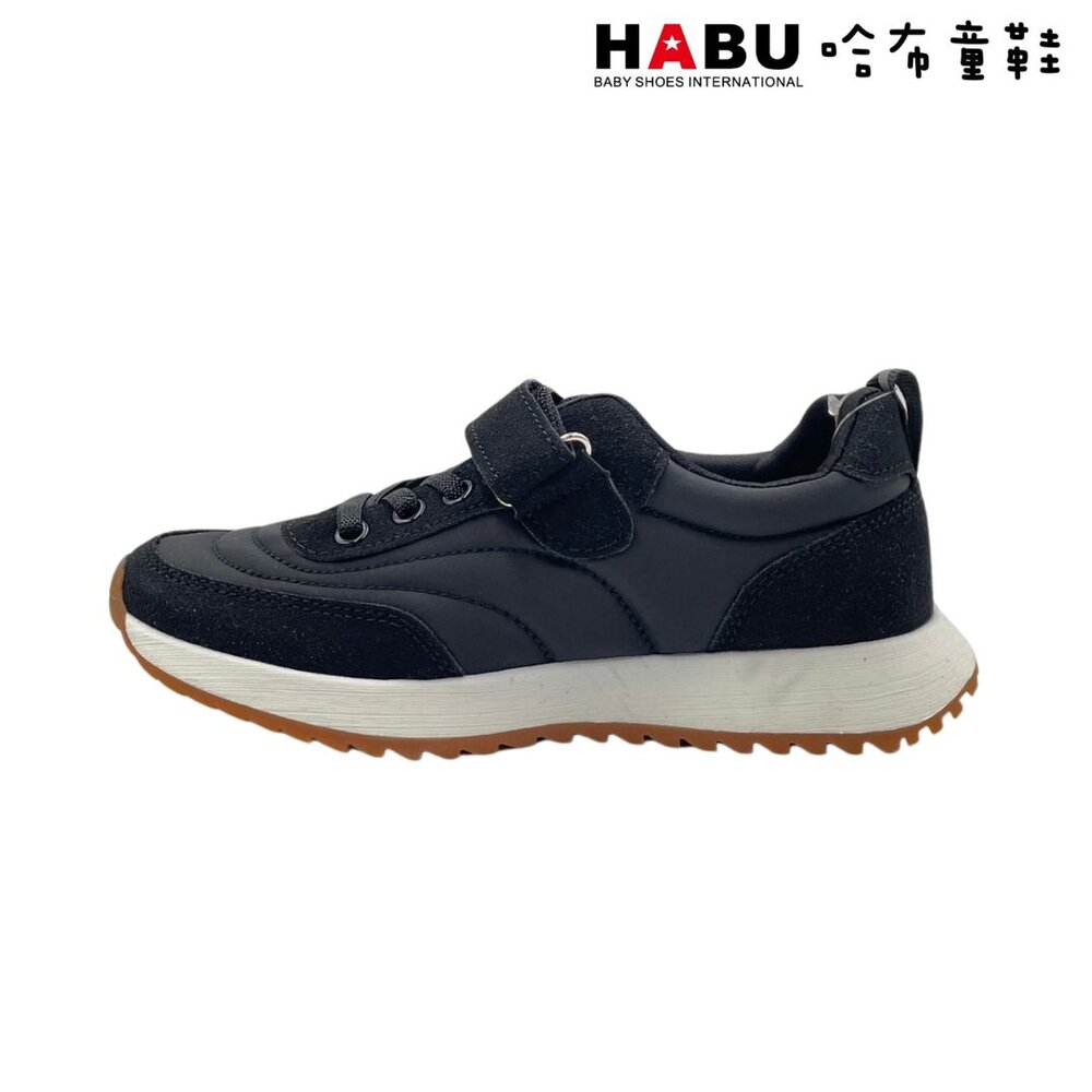HABU哈布童鞋 尼龍麂皮 復古休閒鞋(黑) 1088-BK-圖片-3
