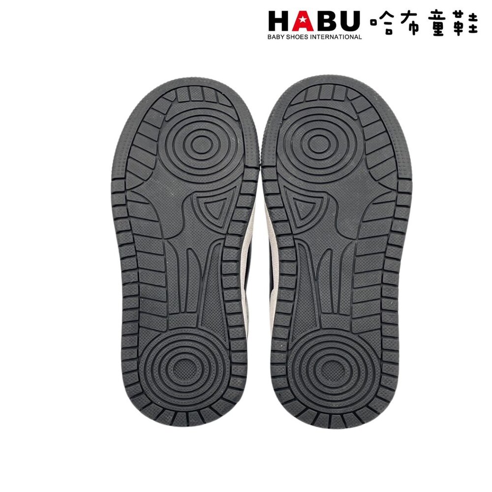 HABU哈布童鞋 皮革滿版LOGO平底板鞋(黑) 1092-BK-圖片-4