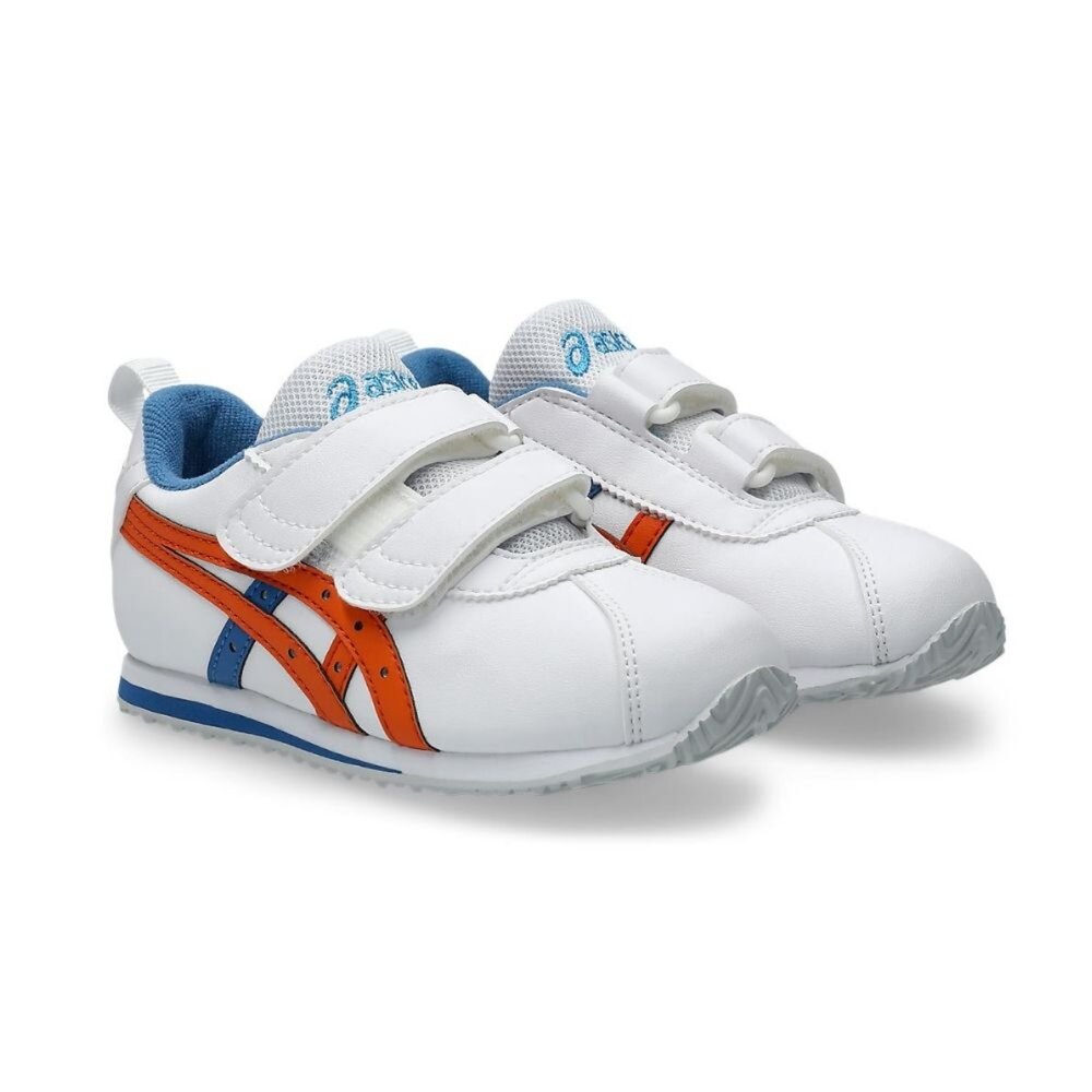 1144A383-108-ASICS 亞瑟士 COTLA MINI SL 2 中童 休閒鞋 皮革 橘藍線條 1144A383-108