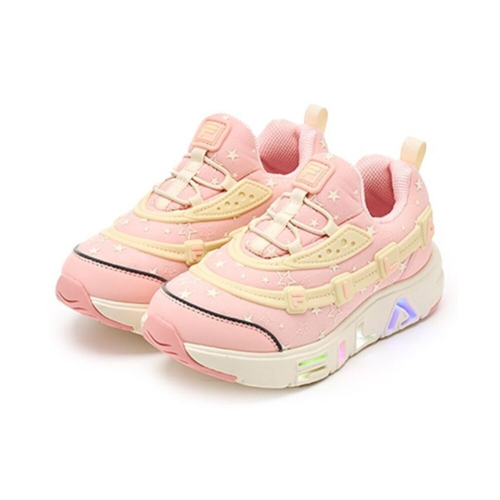 2-C159A-660-FILA KIDS 斐樂 GGUMI LIGHT STAR 運動鞋 慢跑鞋 懶人鞋 無鞋帶 燈鞋 中童 2-C159A-