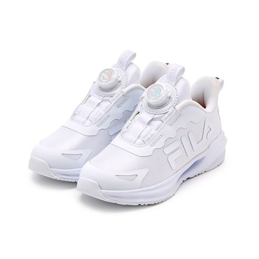 2-J424A-111-FILA KIDS 斐樂 慢跑鞋 運動鞋 足供支撐 旋轉扣 小白鞋 中大童 白 2-J424A-111