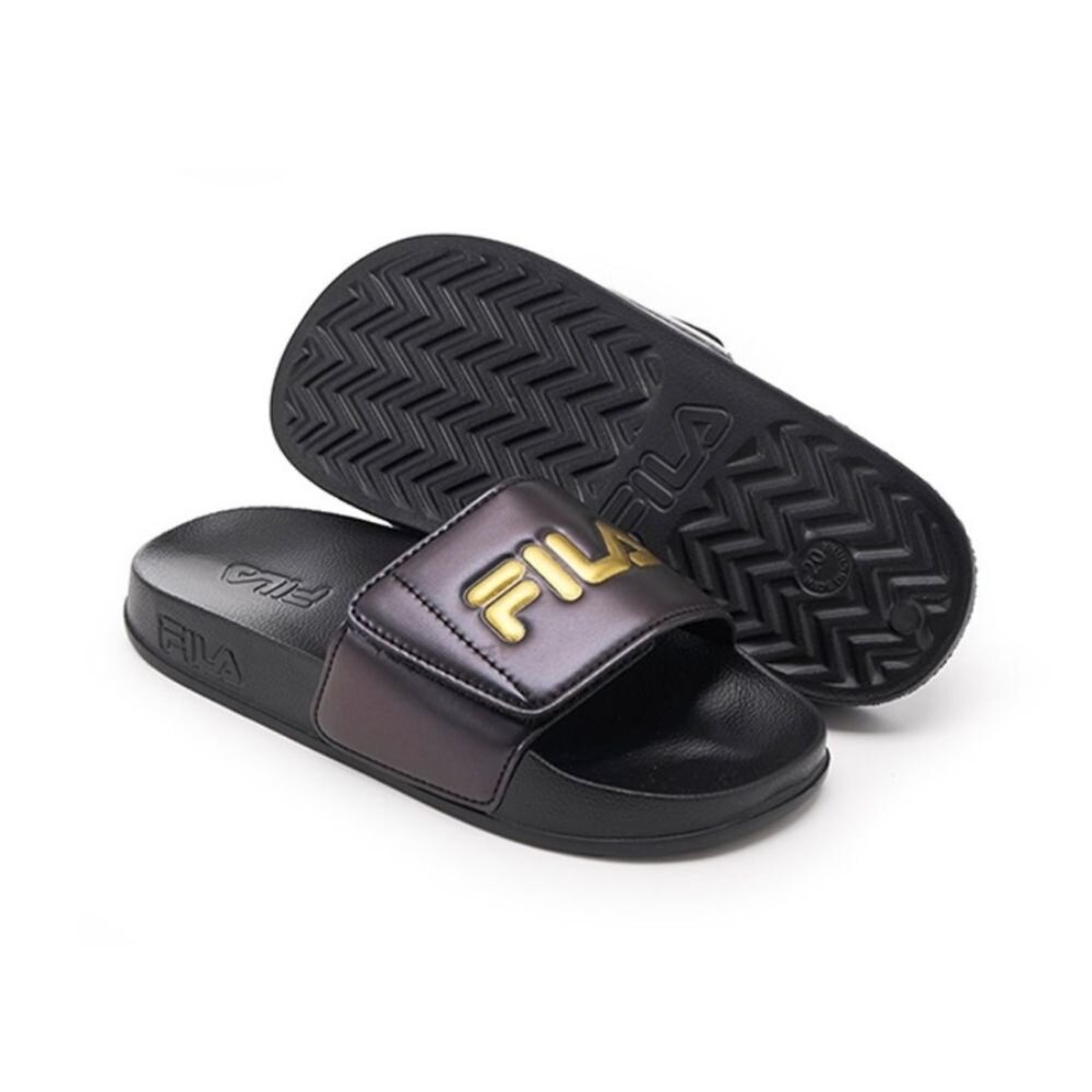 2-S436A-008-FILA KIDS 斐樂 兒童 夏日必備 魔鬼氈調節 休閒拖鞋 拖鞋 LOGO拖鞋 2-S436A-008