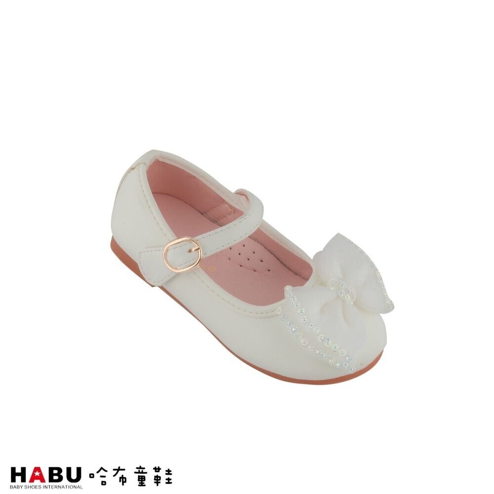 2103-WH-HABU哈布童鞋 經典蝴蝶結 白色 公主鞋 2103-WH 畢業季 小花童