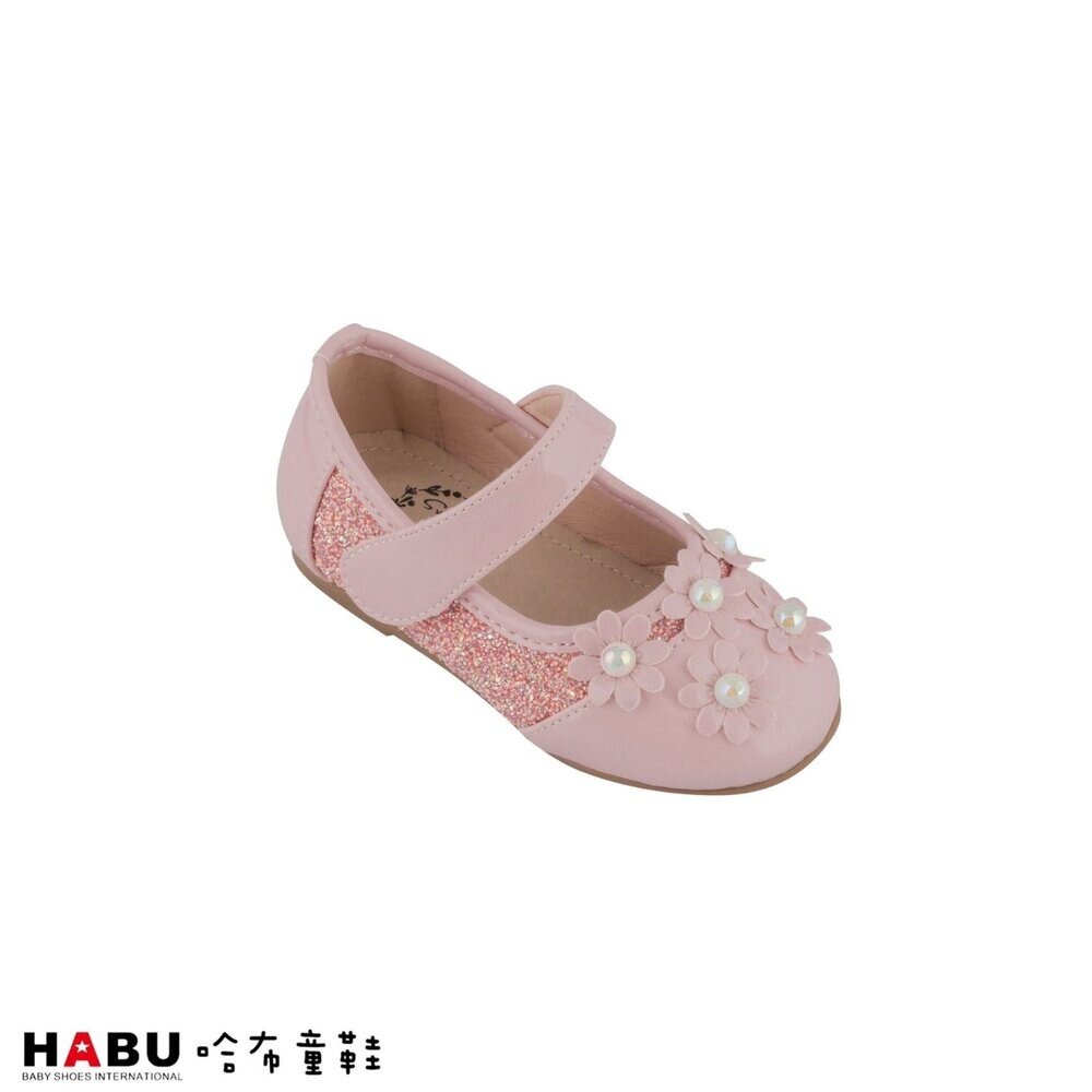 2126-PI-HABU哈布童鞋 珍珠花朵 公主鞋 娃娃鞋 2126-PI