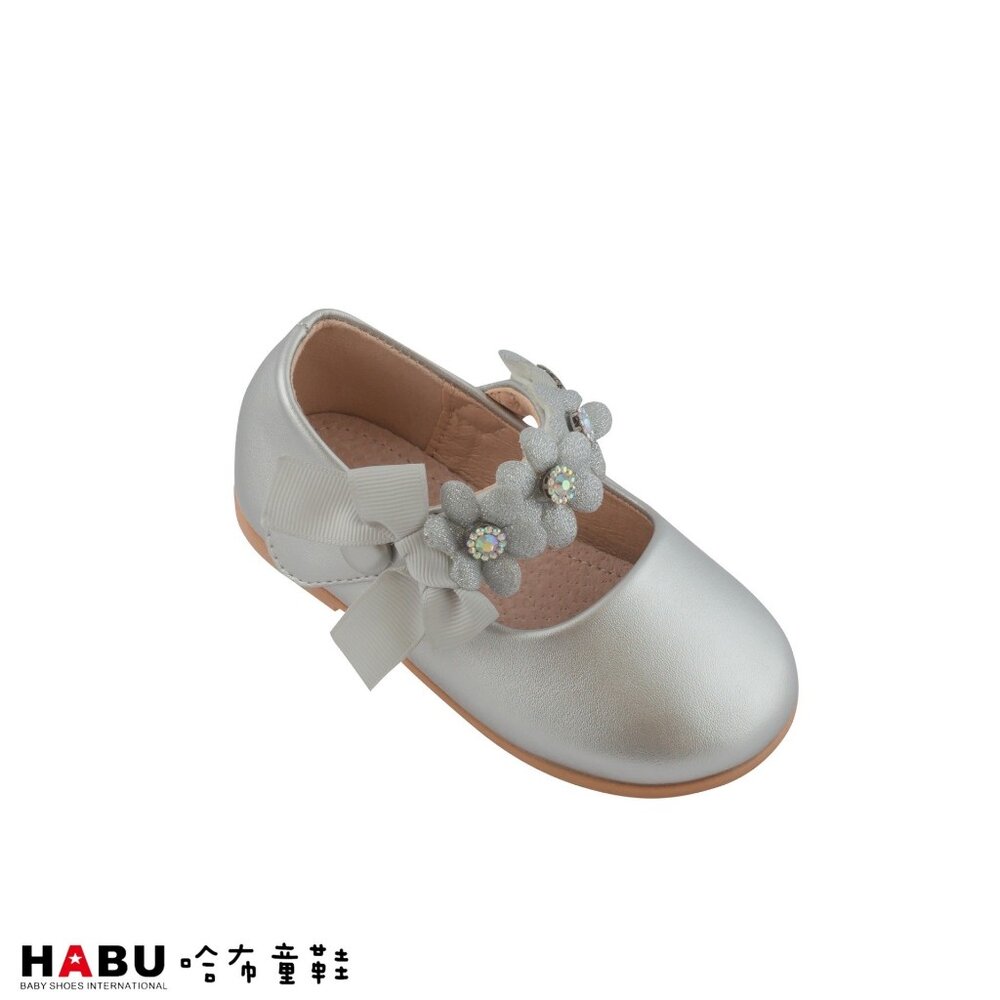 2127-SV-HABU哈布童鞋 絕美質感 滿滿細節 花朵繫帶 公主鞋 畢業季 2127-SV