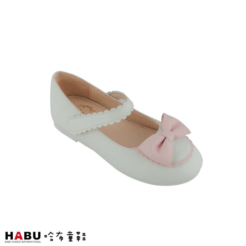 2135-WH-HABU哈布童鞋 芭比系列 童鞋 可愛蝴蝶結 白色 公主鞋 2135-WH