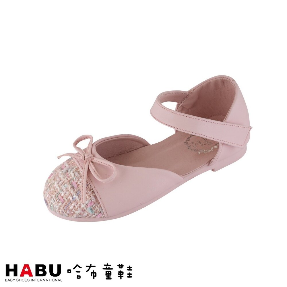 2152-PI-HABU哈布童鞋 芭比風格 娃娃鞋 毛呢公主鞋 粉紅色 2152-PI