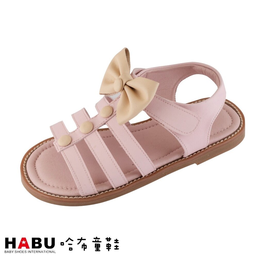 2155-PI-HABU哈布童鞋 蝴蝶結 夏日 羅馬涼鞋 粉色 2155-PI