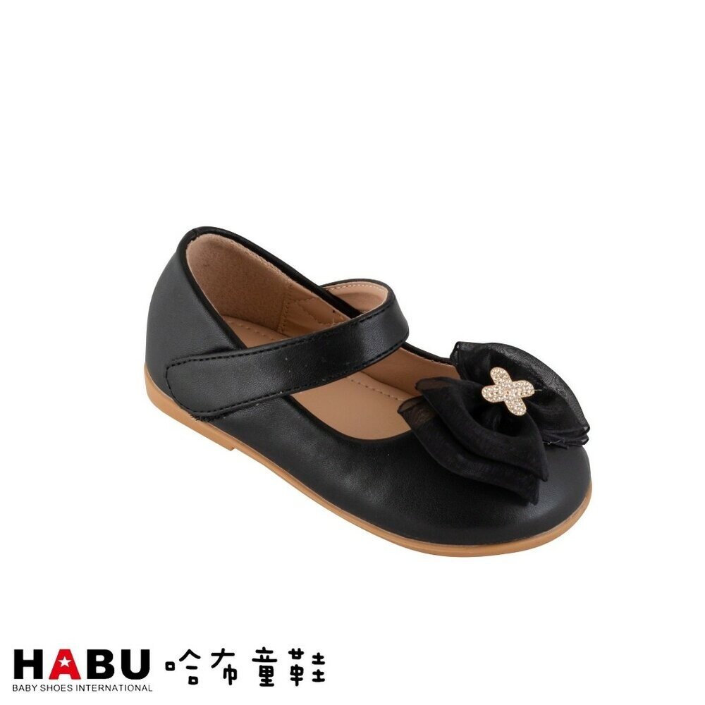 2180-BK-HABU哈布童鞋 水晶鑽蝴蝶結 娃娃鞋 公主鞋 畢業季 2180-BK