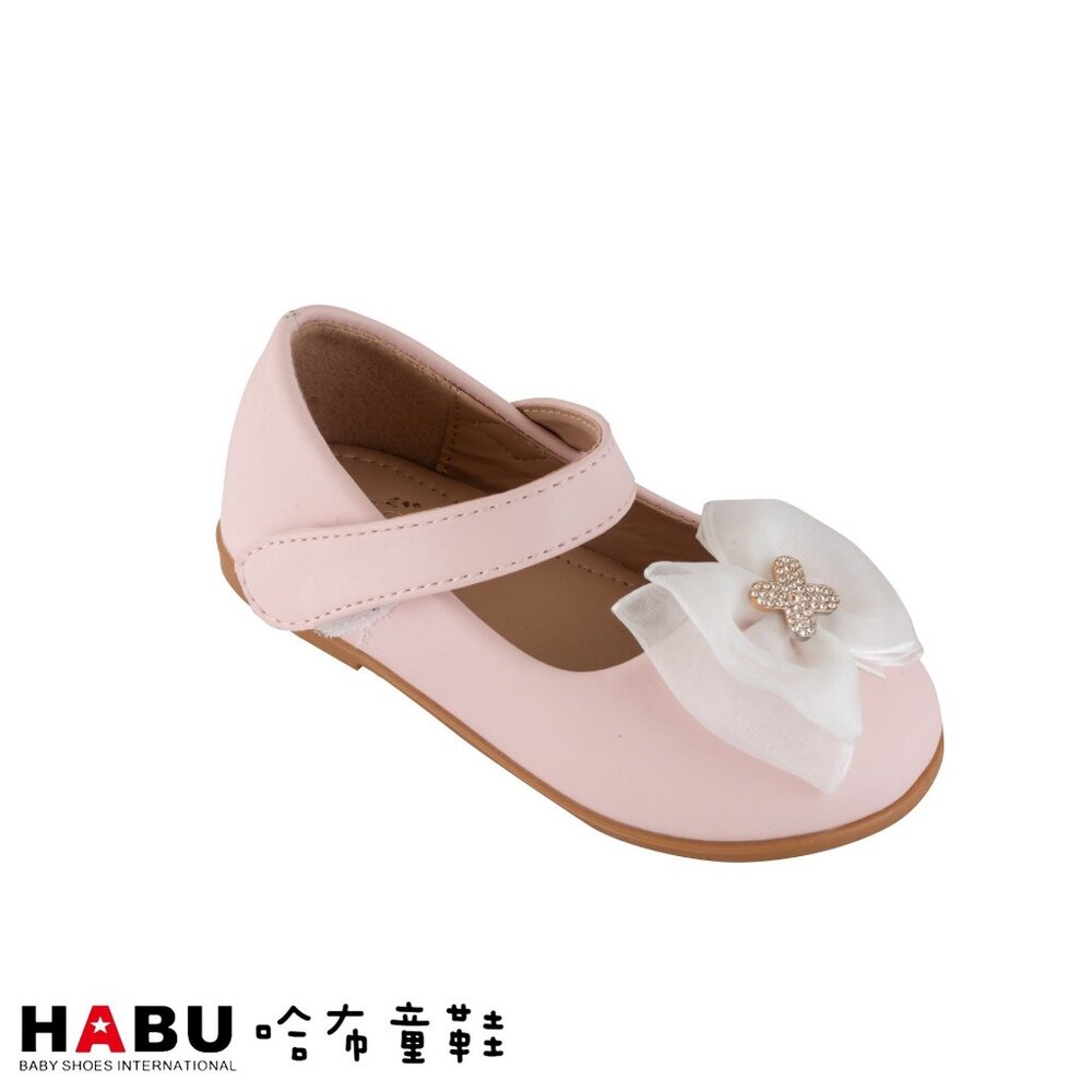 2180-PI-HABU哈布童鞋 水晶鑽 蝴蝶結 娃娃鞋 公主鞋 畢業季 2180-PI
