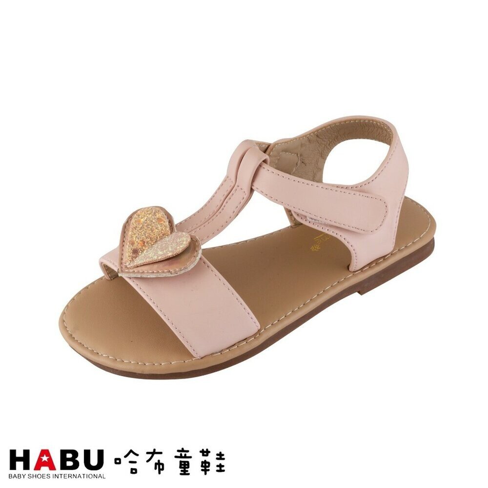 2194-PI-HABU哈布童鞋 閃亮愛心 露趾 夏日涼鞋 粉色 2194-PI