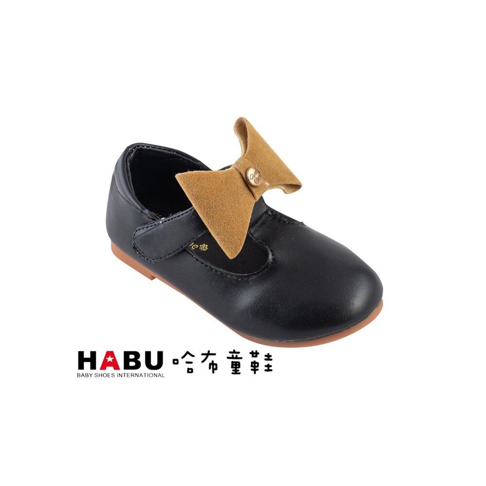 2218-BK-HABU哈布童鞋 咖啡色蝴蝶結 兒童甜美 樂福鞋 童鞋 2218-BK