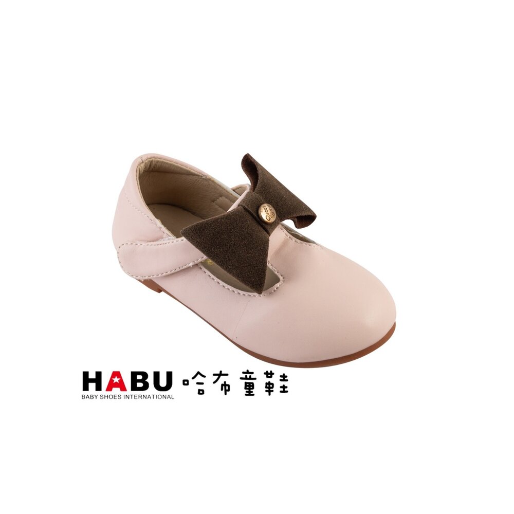 2218-PI-HABU哈布童鞋 淺粉色蝴蝶結 兒童甜美 樂福鞋 童鞋 2218-PI