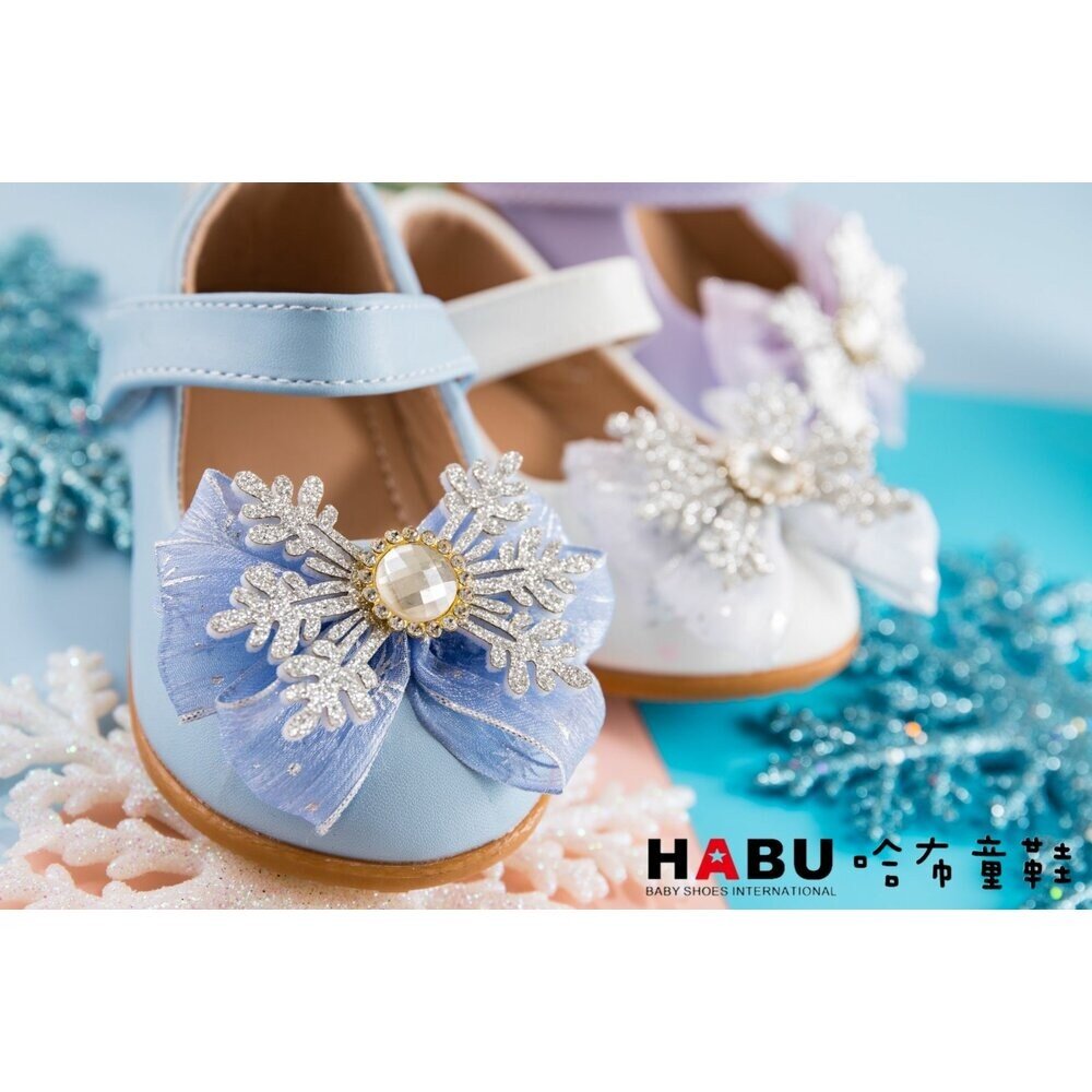 HABU哈布童鞋 冰晶雪花 甜美公主 娃娃鞋 純淨白 2228-WH-圖片-1