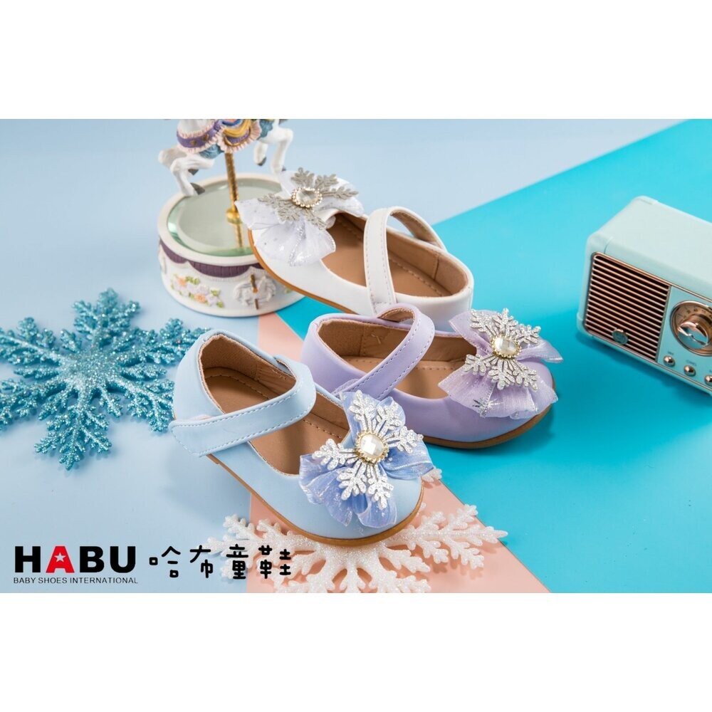 HABU哈布童鞋 冰晶雪花 甜美公主 娃娃鞋 純淨白 2228-WH-圖片-2