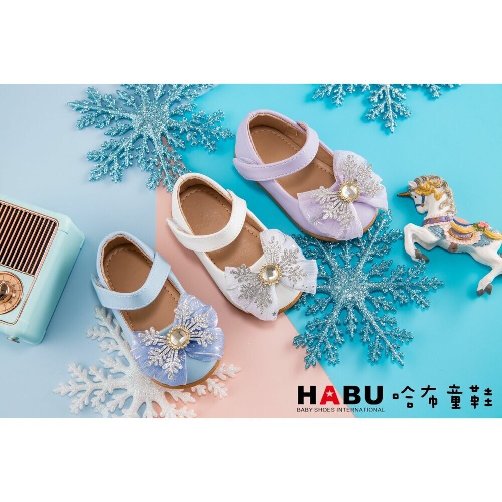HABU哈布童鞋 冰晶雪花 甜美公主 娃娃鞋 純淨白 2228-WH-圖片-3