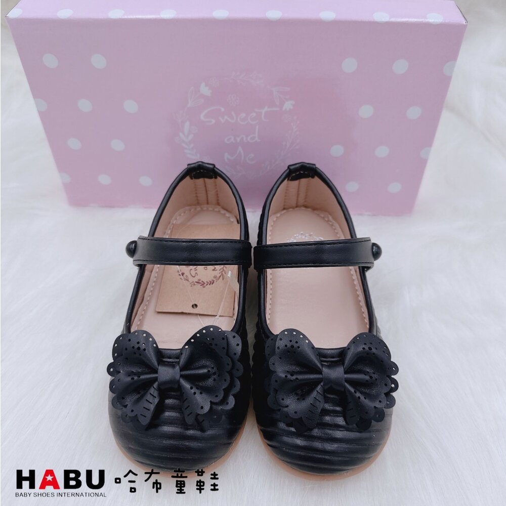 HABU哈布童鞋 雕花蝴蝶 質感設計 娃娃鞋 小童 童鞋 2230-WH 2230-BK-圖片-2