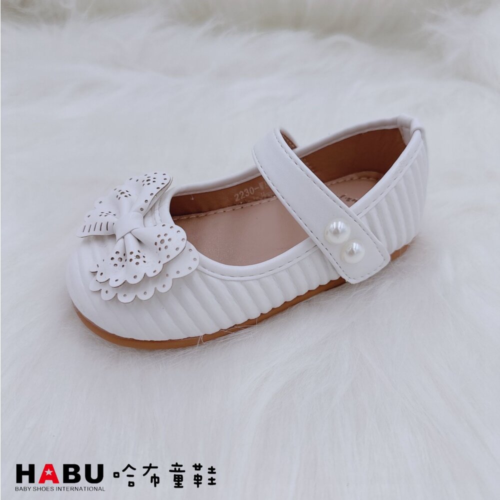 HABU哈布童鞋 雕花蝴蝶 質感設計 娃娃鞋 小童 童鞋 2230-WH 2230-BK-圖片-6