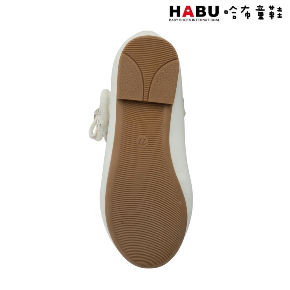 HABU哈布童鞋 素雅 蝴蝶結 公主鞋 珍珠鑽石 娃娃鞋 包鞋 白 2248-WH-圖片-4