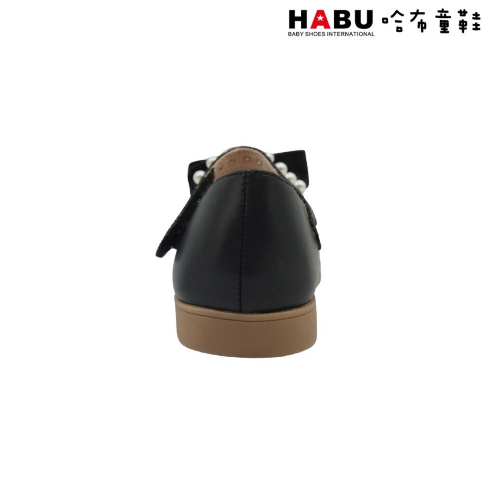 HABU哈布童鞋 珍珠 蝴蝶結 公主鞋 娃娃鞋 涼鞋 皮鞋 黑 2251-BK-圖片-5