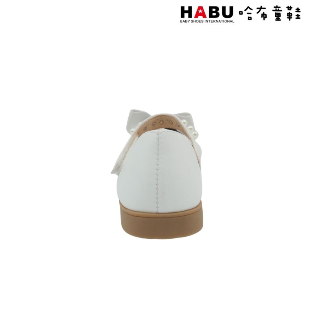 HABU哈布童鞋 珍珠 蝴蝶結 公主鞋 娃娃鞋 涼鞋 皮鞋 白 2251-WH-圖片-6