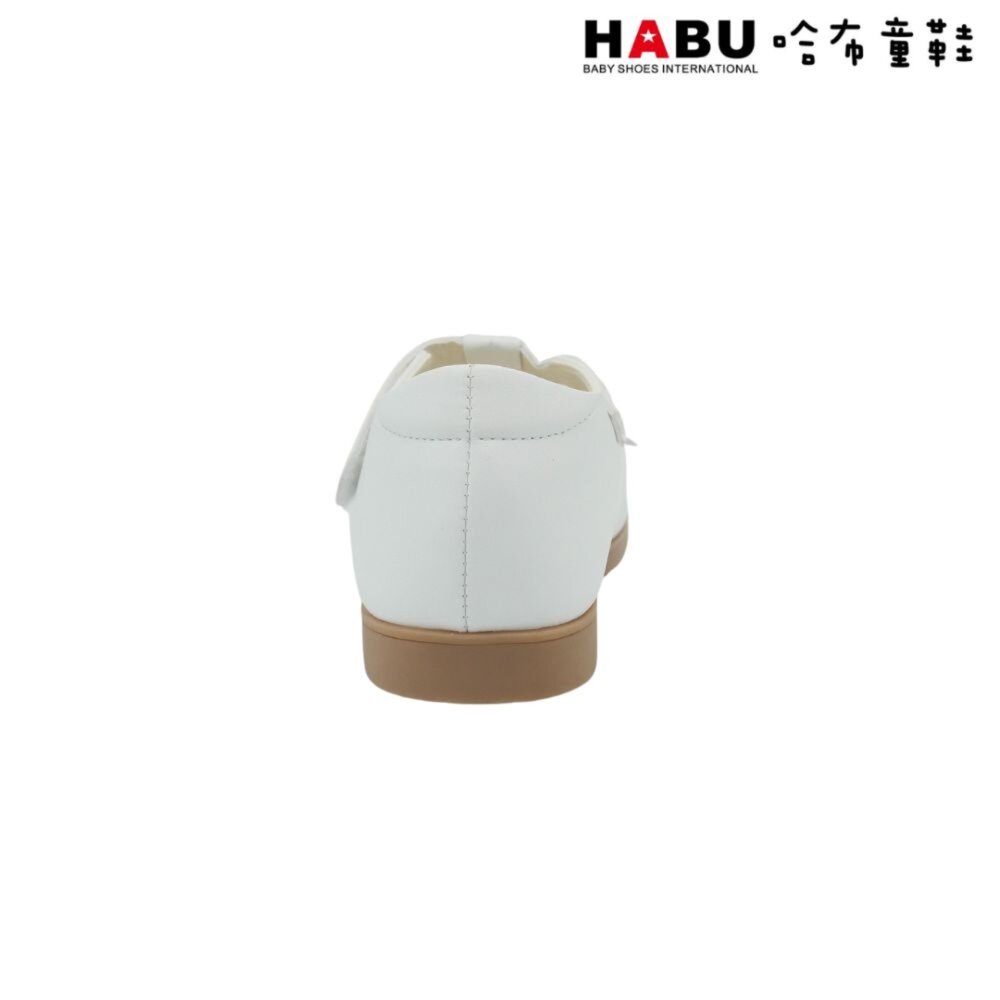 HABU哈布童鞋 優雅素面 蝴蝶結 公主鞋 娃娃鞋 涼鞋 皮鞋 白 2253-WH-圖片-3