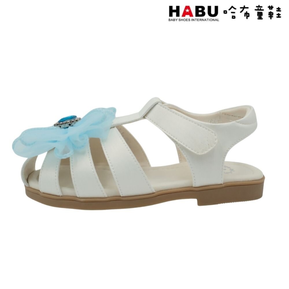 HABU哈布童鞋 鑽石花朵蝴蝶結 羅馬鞋 娃娃鞋 涼鞋 2254-BL-圖片-2