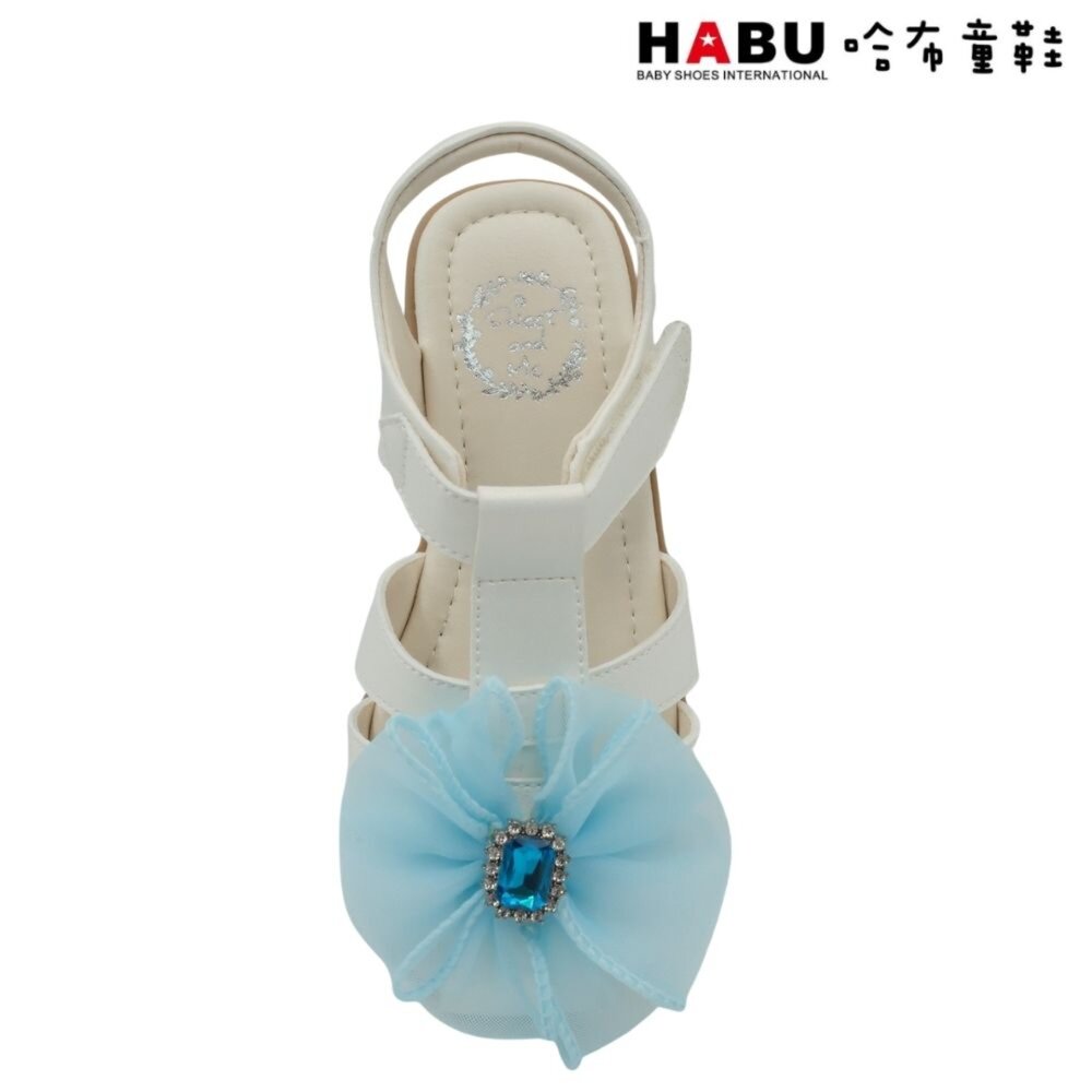 HABU哈布童鞋 鑽石花朵蝴蝶結 羅馬鞋 娃娃鞋 涼鞋 2254-BL-圖片-3