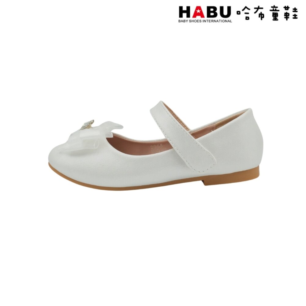 HABU哈布童鞋 鑽石 蝴蝶結 公主鞋 珠光 娃娃鞋 涼鞋 2258-WH-圖片-1