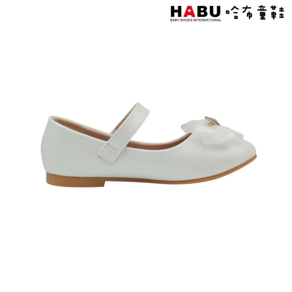 HABU哈布童鞋 鑽石 蝴蝶結 公主鞋 珠光 娃娃鞋 涼鞋 2258-WH-圖片-4