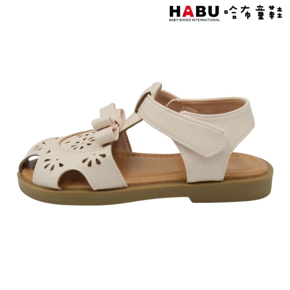 HABU哈布童鞋 簍空雕花 夏日涼鞋 蝴蝶結 2277-BE-圖片-1