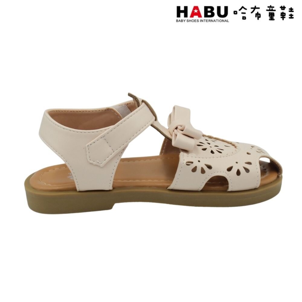 HABU哈布童鞋 簍空雕花 夏日涼鞋 蝴蝶結 2277-BE-圖片-2
