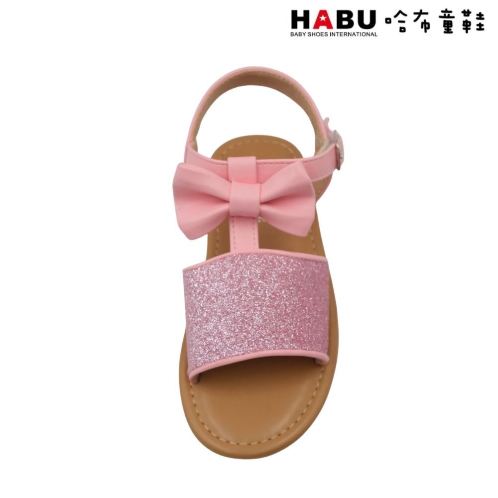 HABU哈布童鞋 夏日涼鞋 蝴蝶結 金蔥閃閃 粉 2278-PI-圖片-4