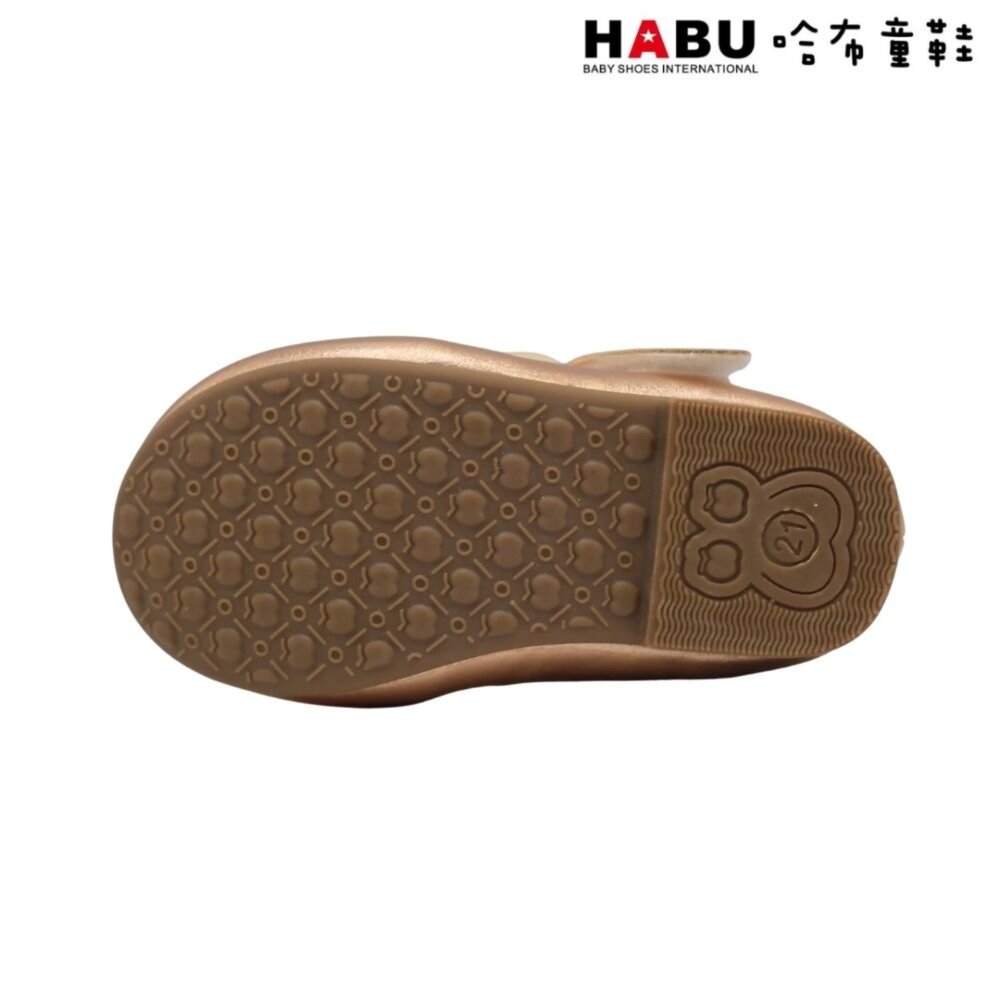 HABU 哈布童鞋 閃亮 鑽石 蝴蝶結 娃娃鞋 公主鞋 包鞋 金 2281-GD-圖片-4