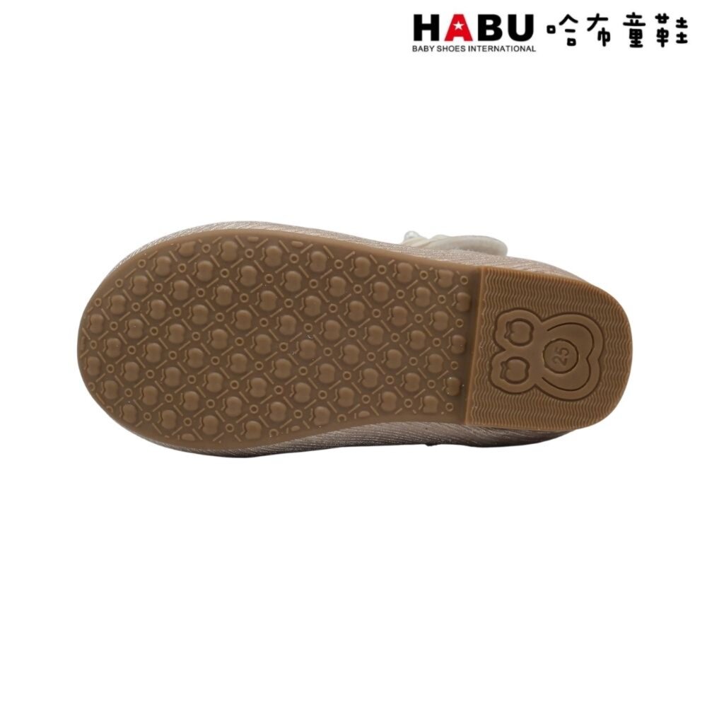 HABU 哈布童鞋 閃亮 花朵 珍珠 珠光 娃娃鞋 公主鞋 包鞋 金 2283-GD-圖片-3