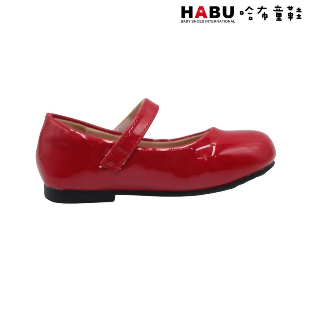 HABU 哈布童鞋 典雅 漆皮珍珠 樸素簡約 氣質 娃娃鞋 公主鞋 包鞋 紅 2284-RD-圖片-2