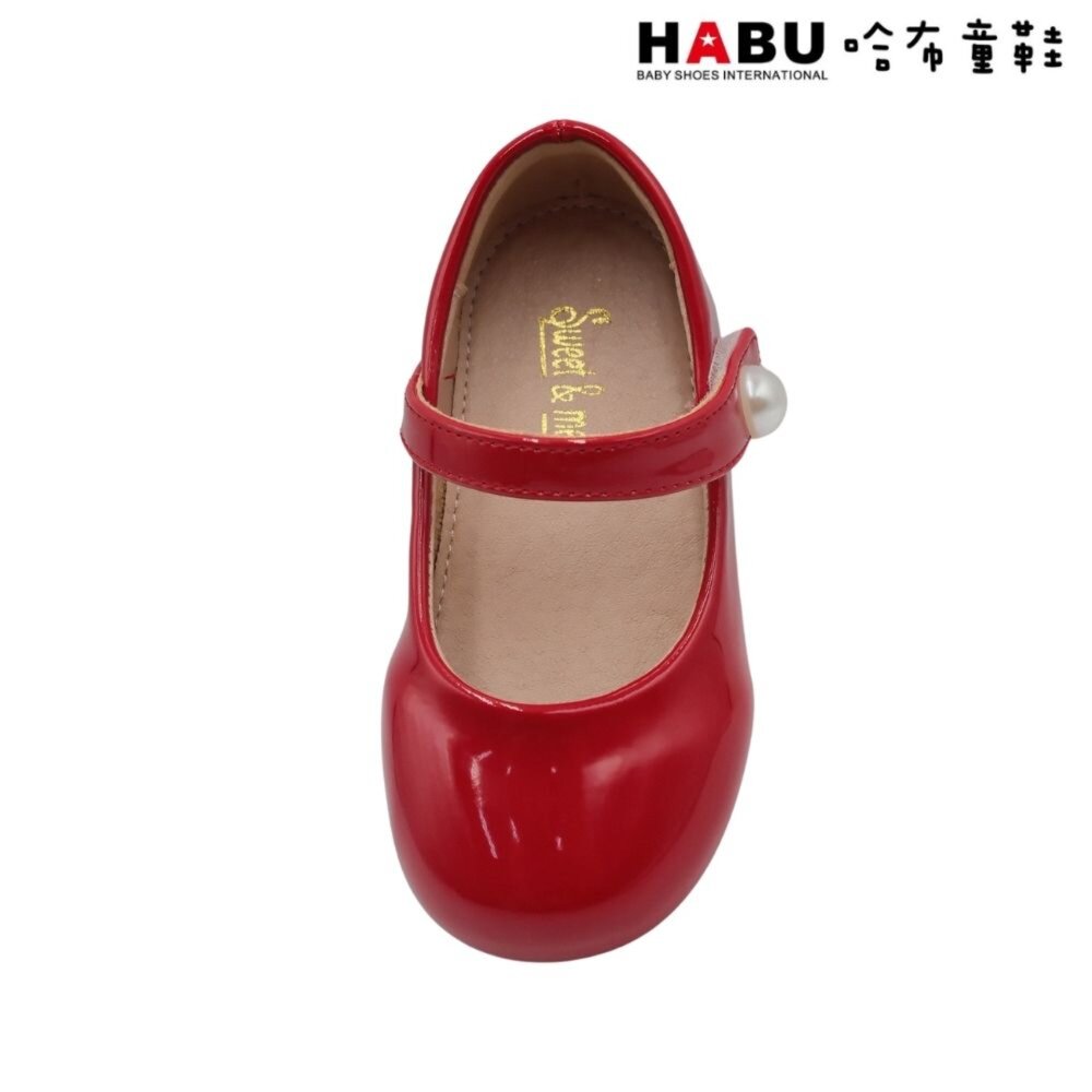 HABU 哈布童鞋 典雅 漆皮珍珠 樸素簡約 氣質 娃娃鞋 公主鞋 包鞋 紅 2284-RD-圖片-4