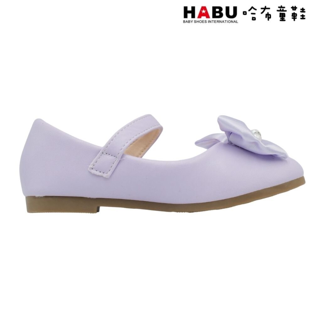 HABU 哈布童鞋 氣質珍珠 蝴蝶結 娃娃鞋 公主鞋 包鞋 典雅 紫 2287-PR-圖片-1
