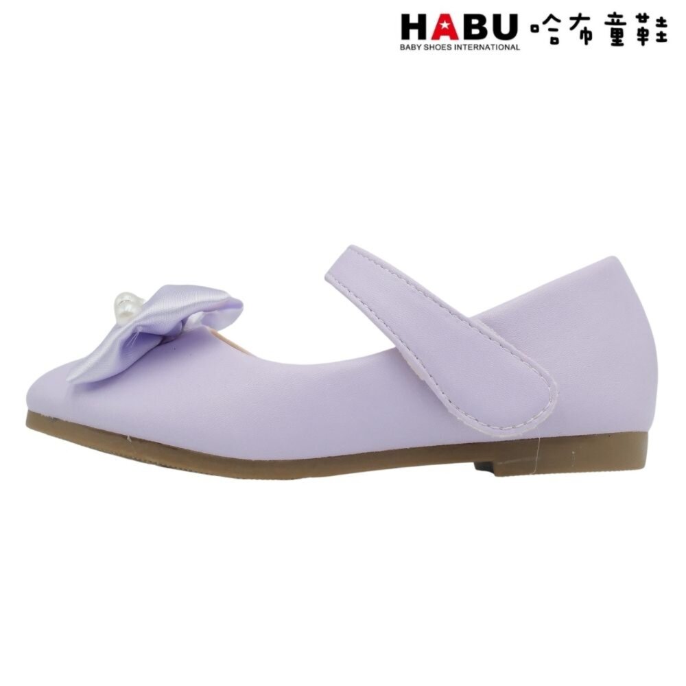 HABU 哈布童鞋 氣質珍珠 蝴蝶結 娃娃鞋 公主鞋 包鞋 典雅 紫 2287-PR-圖片-2