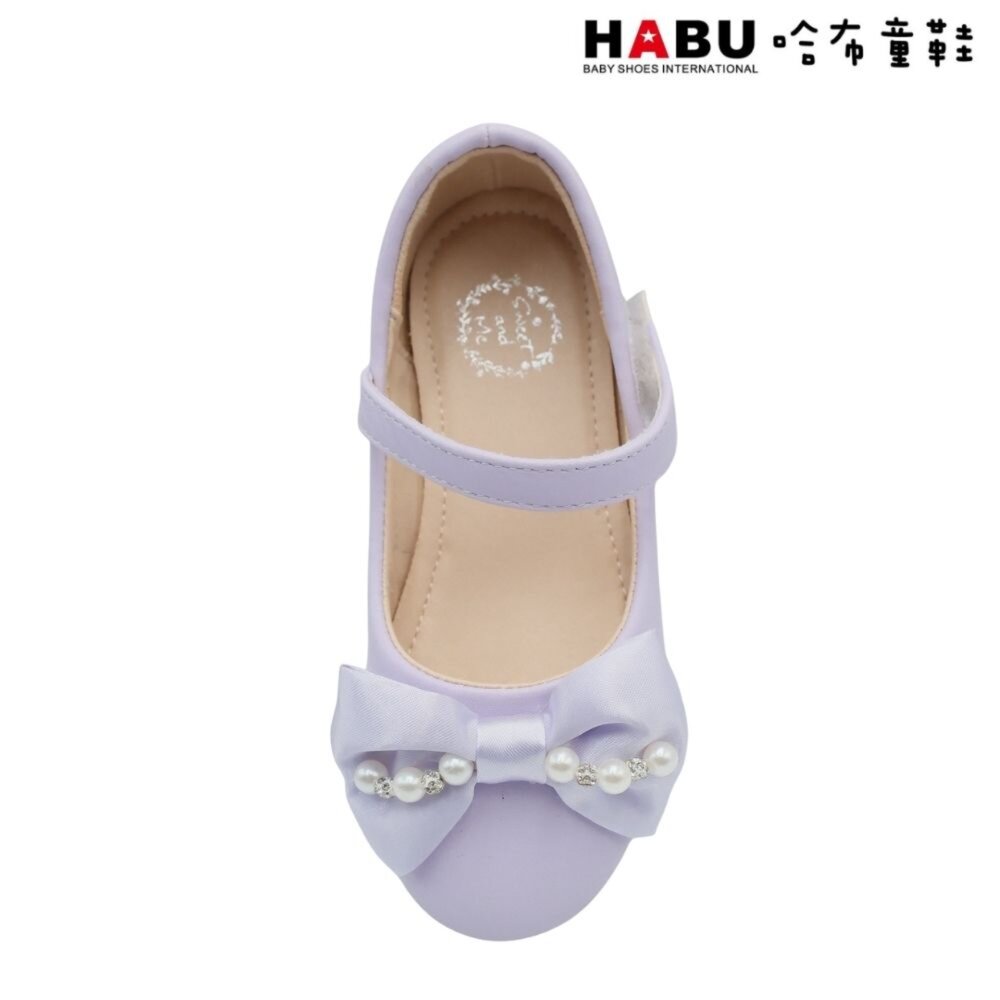 HABU 哈布童鞋 氣質珍珠 蝴蝶結 娃娃鞋 公主鞋 包鞋 典雅 紫 2287-PR-圖片-3