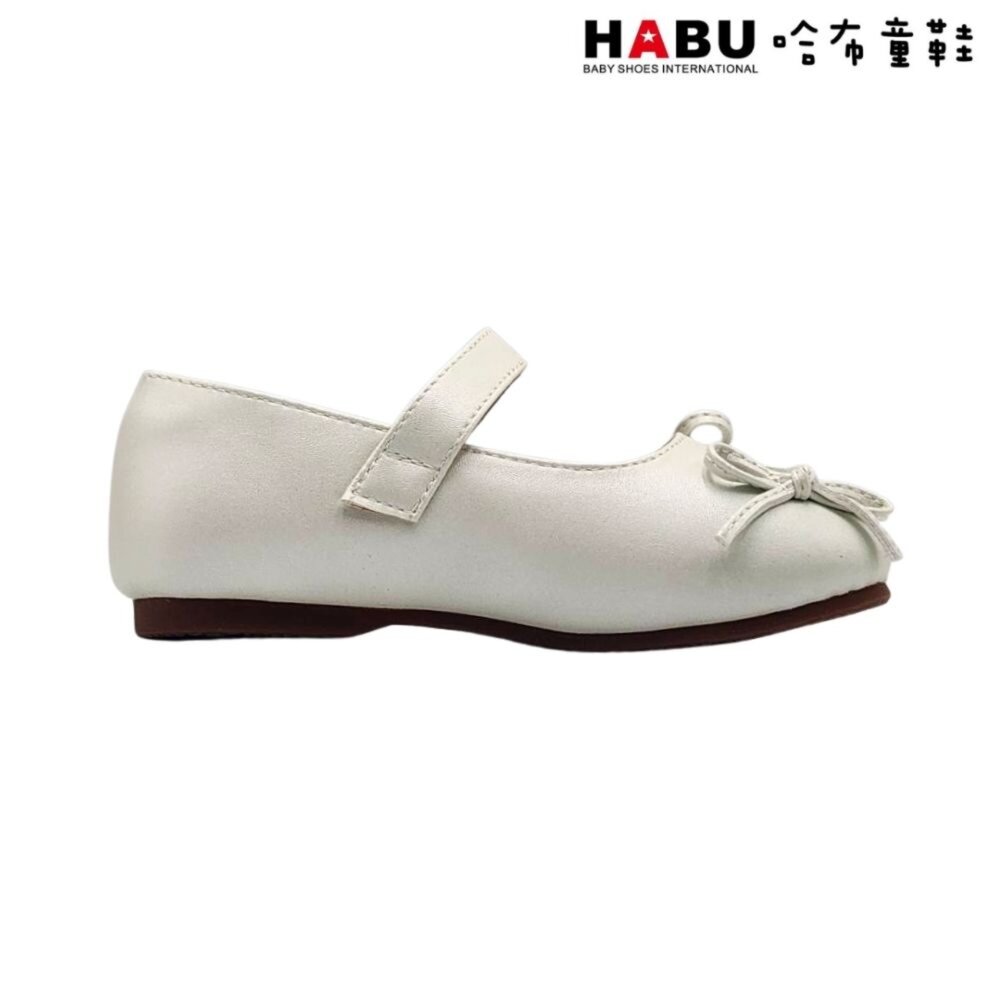 HABU 哈布童鞋 氣質蝴蝶結 童鞋 娃娃鞋 公主鞋 包鞋 珍珠白 2292-WH-圖片-2