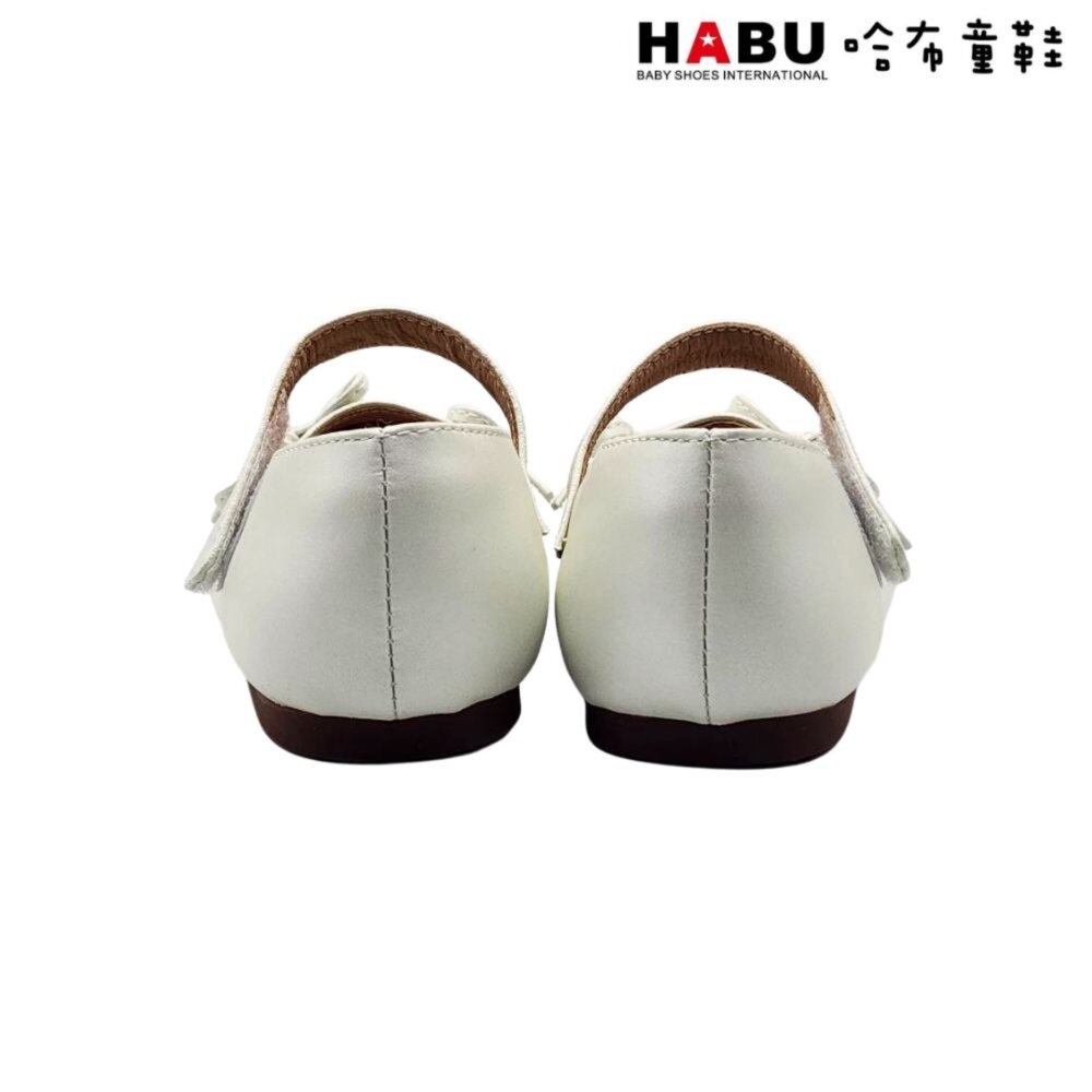 HABU 哈布童鞋 氣質蝴蝶結 童鞋 娃娃鞋 公主鞋 包鞋 珍珠白 2292-WH-圖片-3